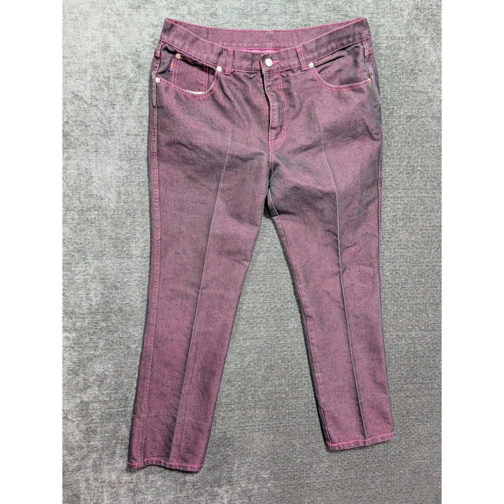 Navi Authentic Jeanswear Purple Iridescent Straight Leg Pink Stitch Jeans 2XL